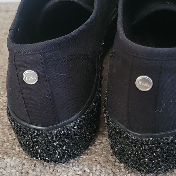 Black dazzle keds platform tennis shoes sneakers 8.5 - Picture 3 of 9